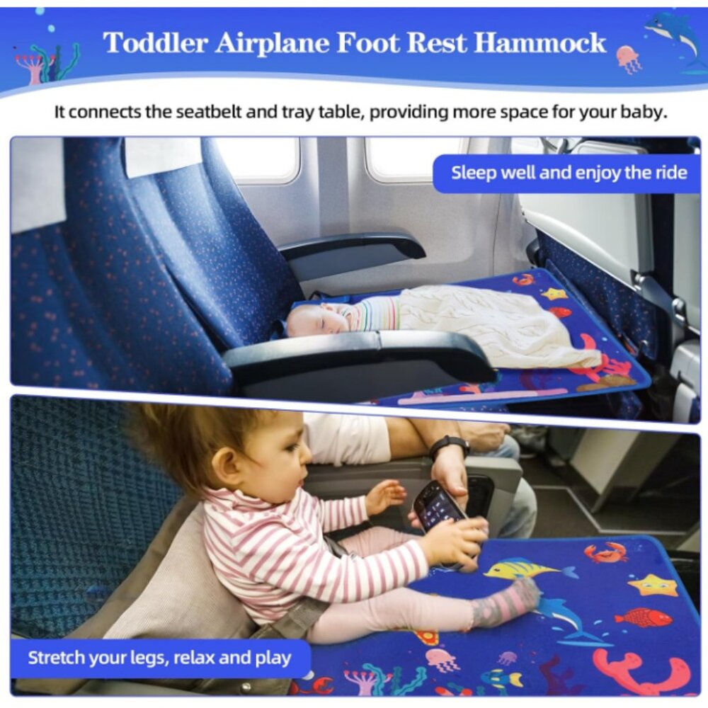 Kids Airplane Seat Extender - Ocean Design, EUC